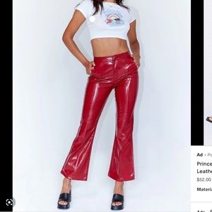 Princess Polly Madi Pu pants-red faux leather.